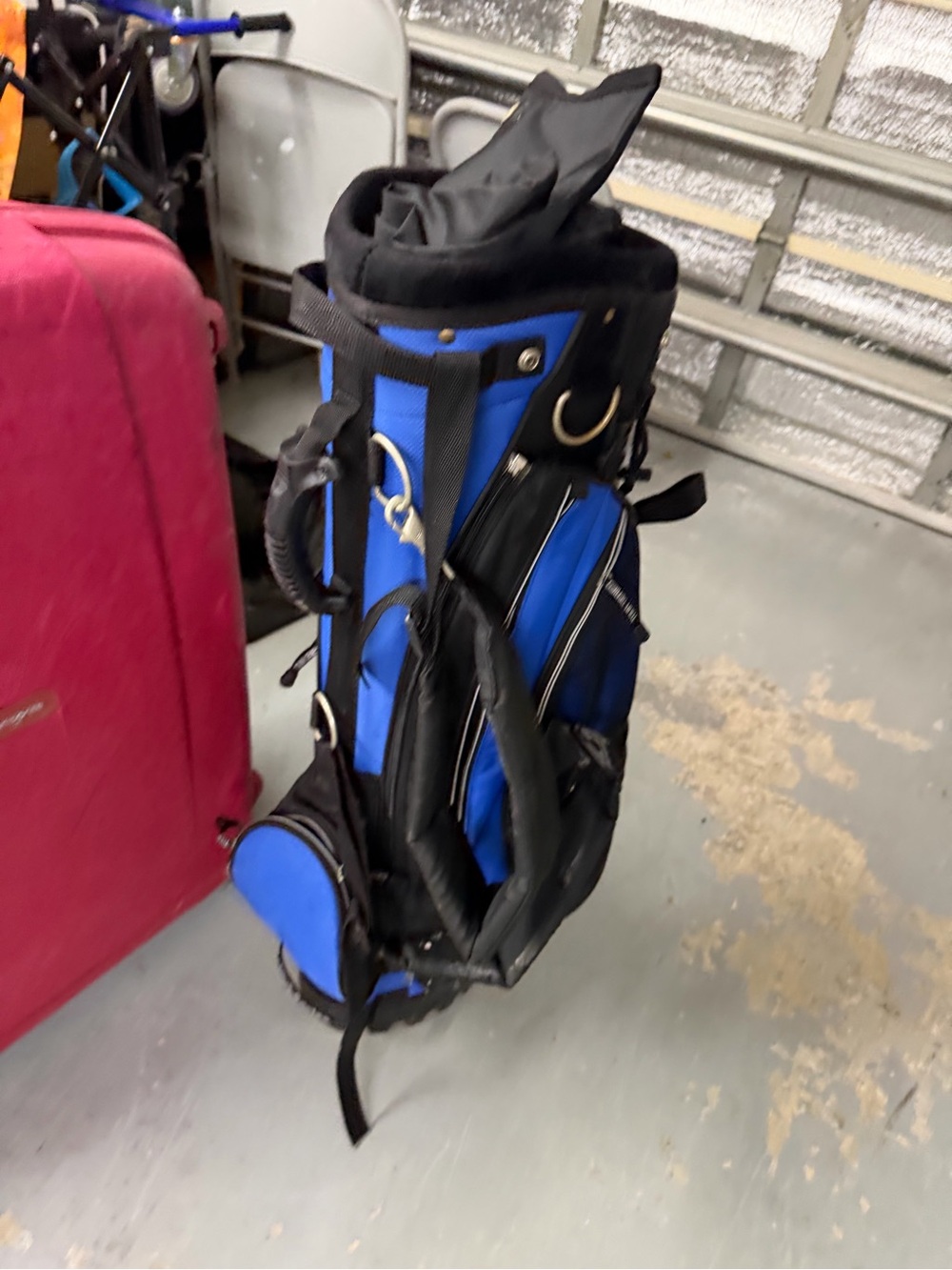 The Tour Series by Burton" blue and black stand golf bag